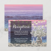 Ruw bloemstuk in pot met zeester strand bruiloftsr kaart (Voorkant / Achterkant)