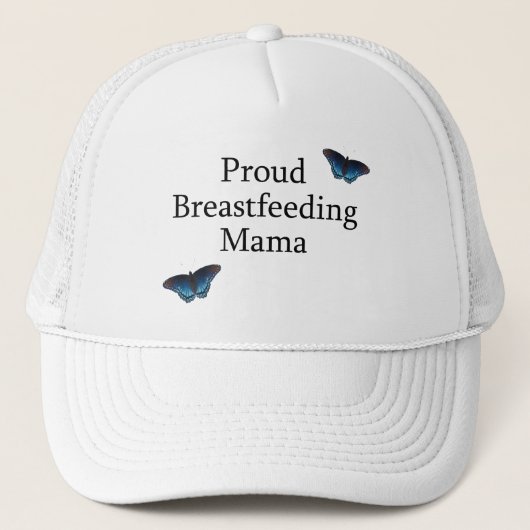 Ruw Borstvoeding Mama Blue Butterflies Trucker Pet (Voorkant)
