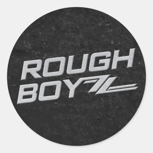 Ruw BoyZZ Ronde Zwarte Sticker (Voorkant)