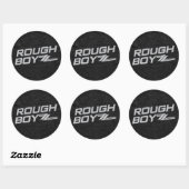 Ruw BoyZZ Ronde Zwarte Sticker (Vel)