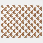 Ruw bruin weefsel harten verjaardag fleece deken (Voorkant (Horizontaal))