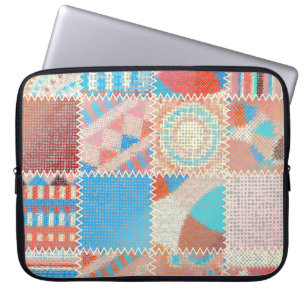 Ruw canvaspatroon: getextureerd patroon laptop sleeve