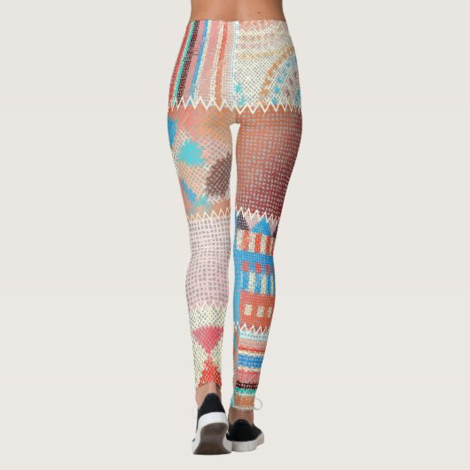 Ruw canvaspatroon: getextureerd patroon leggings (Achterkant)
