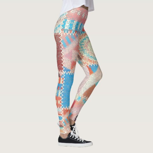 Ruw canvaspatroon: getextureerd  patroon leggings (Rechts)