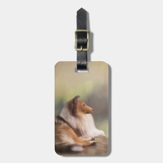 Ruw Collie Bagagelabel (Voorkant verticaal)