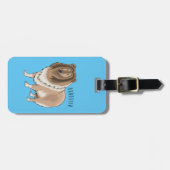 Ruw collie cartoon illustratie bagagelabel (Voorkant horizontaal)