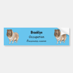 Ruw collie cartoon illustratie bumpersticker