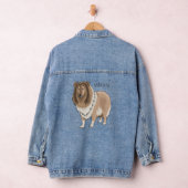 Ruw collie cartoon illustratie denim jacket (Hangar)