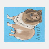 Ruw collie cartoon illustratie fleece deken (Voorkant (Horizontaal))