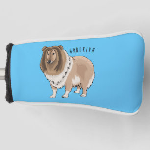 Ruw collie cartoon illustratie golfheadcover