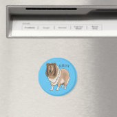 Ruw collie cartoon illustratie magneet (Insitu (Vaatwasser))