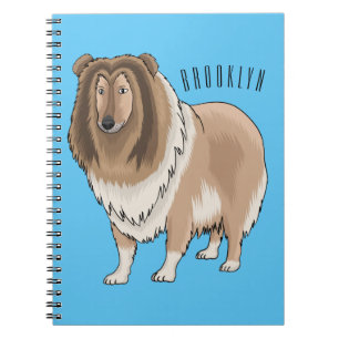 Ruw collie cartoon illustratie notitieboek