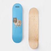 Ruw collie cartoon illustratie persoonlijk skateboard (Voorkant)