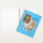 Ruw collie cartoon illustratie planner (Display)