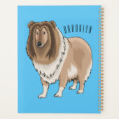 Ruw collie cartoon illustratie planner (Achterkant)