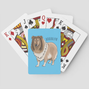 Ruw collie cartoon illustratie pokerkaarten