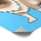 Ruw collie cartoon illustratie poster (Hoek)