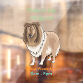 Ruw collie cartoon illustratie raamsticker (Vel 2)