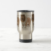 Ruw collie cartoon illustratie reisbeker (Center)
