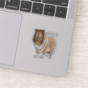 Ruw collie cartoon illustratie sticker