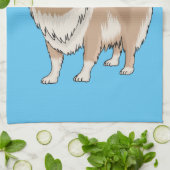 Ruw collie cartoon illustratie theedoek (Gevouwen)
