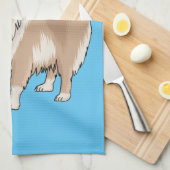 Ruw collie cartoon illustratie theedoek (Quarter Fold)