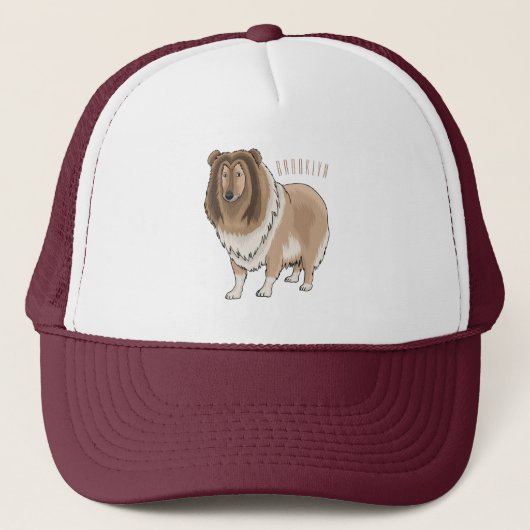 Ruw collie cartoon illustratie trucker pet (Voorkant)