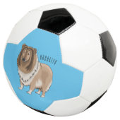 Ruw collie cartoon illustratie voetbal (Drie kwart)