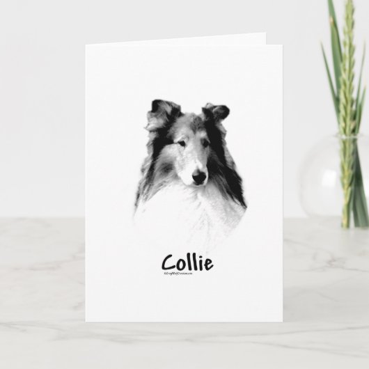 Ruw Collie Charcoal Feestdagen Kaart (Voorkant)