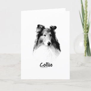 Ruw Collie Charcoal Feestdagen Kaart