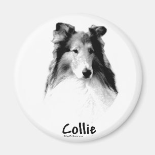 Ruw Collie Charcoal Magneet