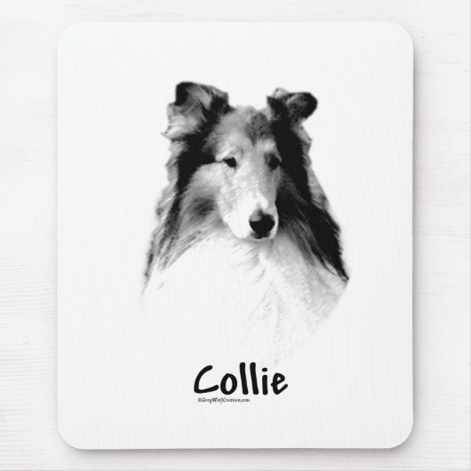 Ruw Collie Charcoal Muismat (Voorkant)