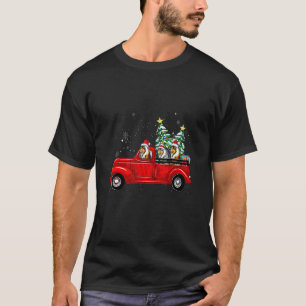 Ruw collie Dog Driving Xmas Kerstmis Boom T-shirt