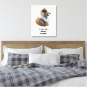 Ruw Collie dog portretfoto Canvas Afdruk (Insitu (Slaapkamer))