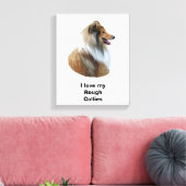 Ruw Collie dog portretfoto Canvas Afdruk (Insitu (Woonkamer))