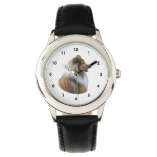 Ruw Collie dog portretfoto Horloge
