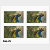 Ruw Collie Held Rechthoekige Sticker (Vel)