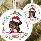Ruw Collie Hond Gepersonaliseerd Kerstcadeau Keramisch Ornament