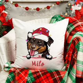 Ruw Collie Hond Gepersonaliseerd Kerstcadeau Kussen
