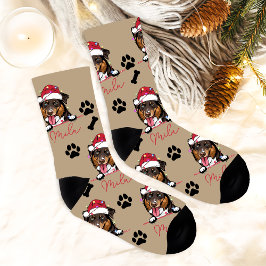 Ruw Collie Hond Gepersonaliseerd Kerstcadeau Sokken