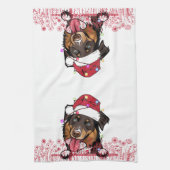 Ruw Collie Hond Gepersonaliseerd Kerstcadeau Theedoek (Verticaal)