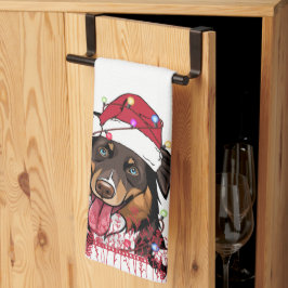 Ruw Collie Hond Gepersonaliseerd Kerstcadeau Theedoek