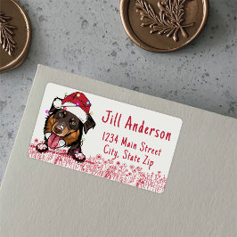 Ruw Collie Hond Gepersonaliseerde Hand Drawing Etiket