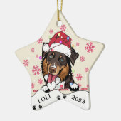 Ruw Collie Hond Gepersonaliseerde Hand Drawing Keramisch Ornament (Links)