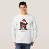 Ruw Collie Hond Gepersonaliseerde Hand Drawing T-shirt (Voorkant volledig)