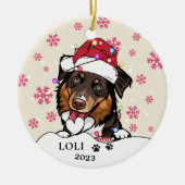 Ruw Collie Hond Gepersonaliseerde Hand Tekening Ke Keramisch Ornament (Voorkant)