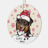 Ruw Collie Hond Gepersonaliseerde Hand Tekening Ke Keramisch Ornament (Links)