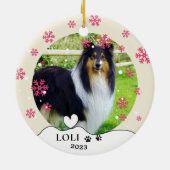 Ruw Collie Hond Gepersonaliseerde Hand Tekening Ke Keramisch Ornament (Achterkant)