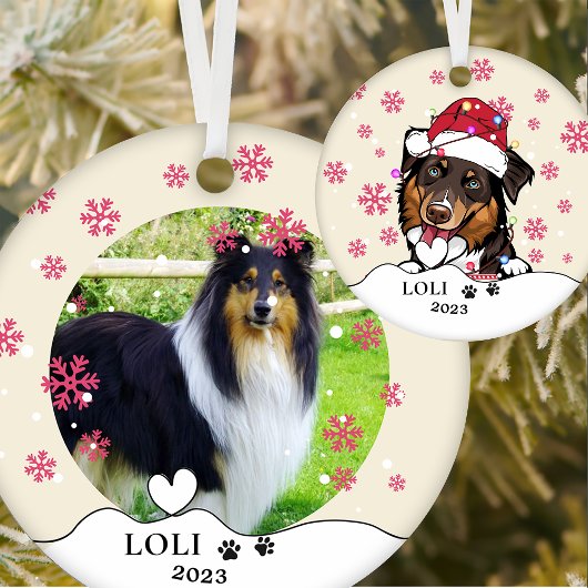 Ruw Collie Hond Gepersonaliseerde Hand Tekening Ke Keramisch Ornament