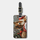 Ruw Collie Hond Kerstfeest Bagagelabel (Voorkant verticaal)